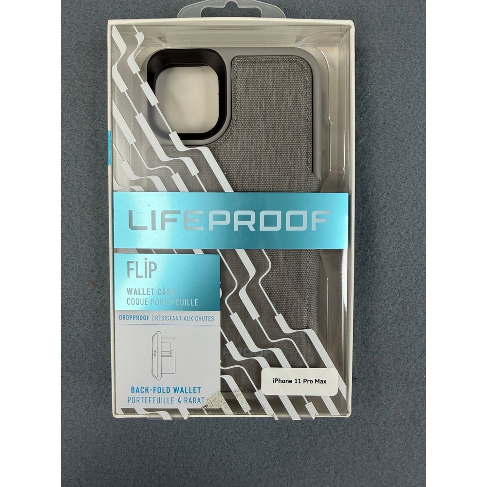 LifeProof Flip Wallet Case iPhone 11 Pro Max‎ Grey Fabric Dropproof Stand